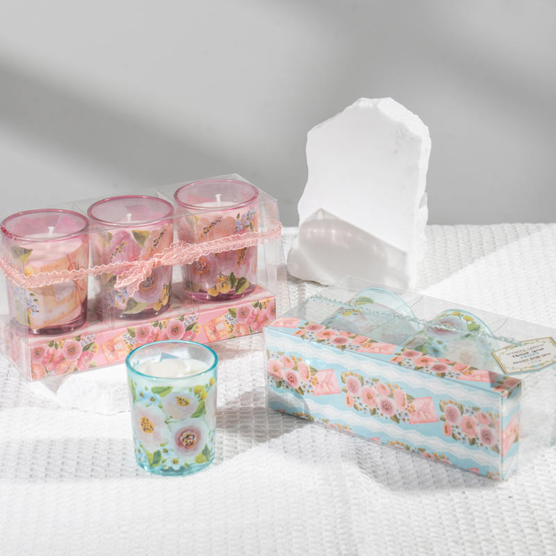 Mors dag klassiske små runde glas kop duftlys 3 STK sæt-øko soja lys producent