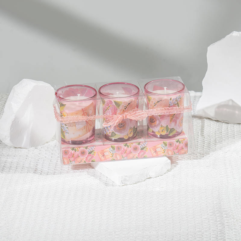 Mors dag klassiske små runde glas kop duftlys 3 STK sæt-øko soja lys producent