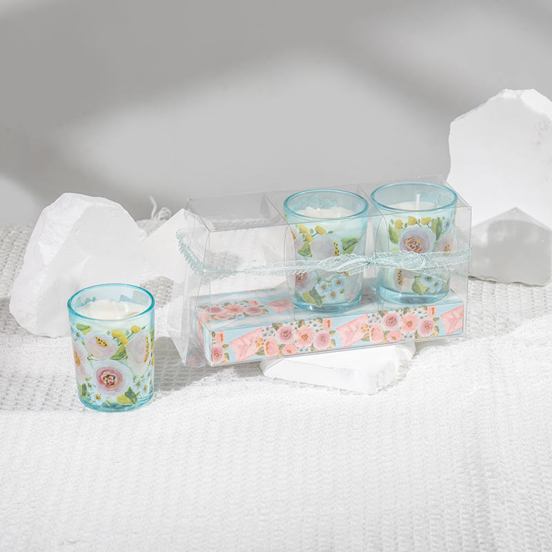 Mors dag klassiske små runde glas kop duftlys 3 STK sæt-øko soja lys producent