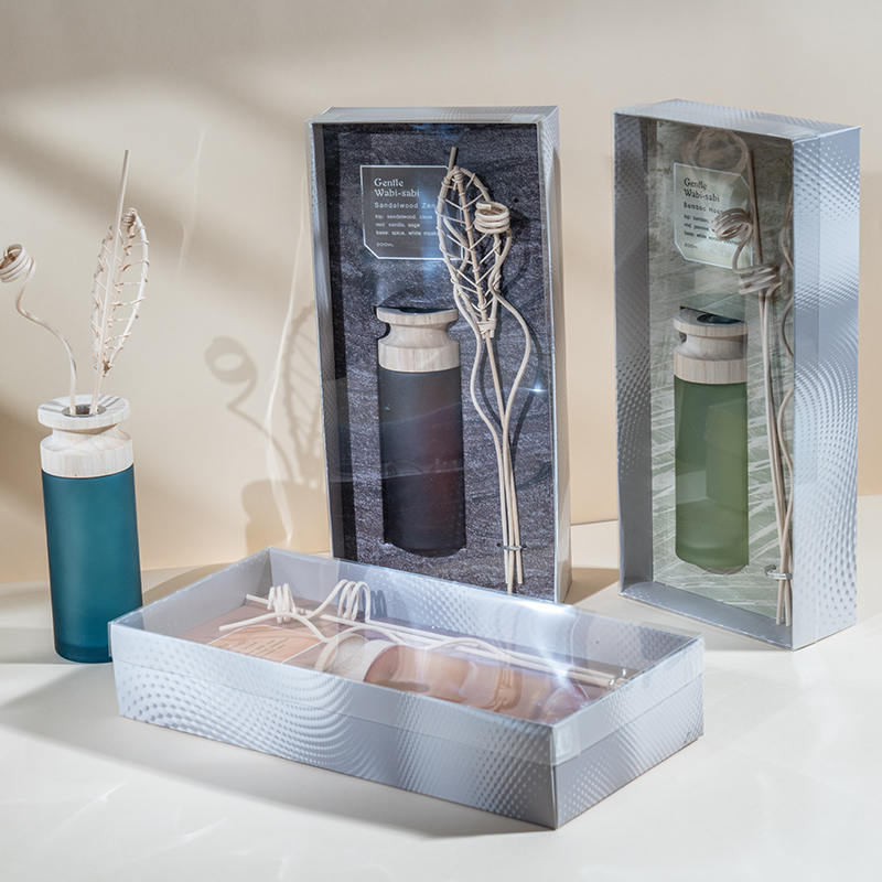 Højklasses cylindrisk glaskolbe premium reed diffuser med træ stick-aroma diffuser sælger