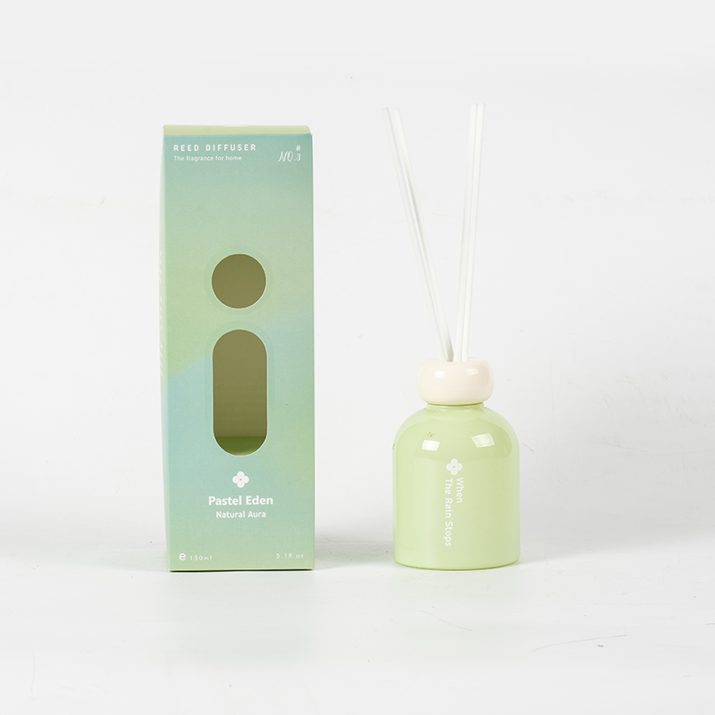 Pastel eden glas rund flaske reed diffuser-duftende diffuser til hjemme-reed diffuser producent
