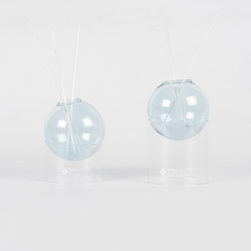 Klar glasbase, glaskugle-type reed diffuser-styling aromaterapi