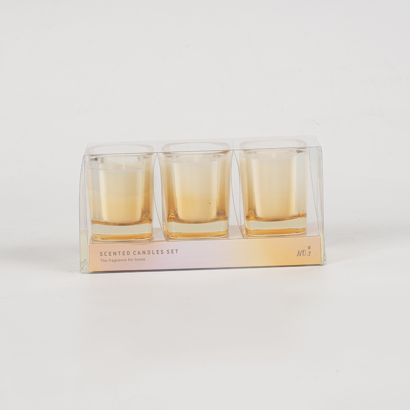 3 stk firkantede stearinlys sæt med gradient farve