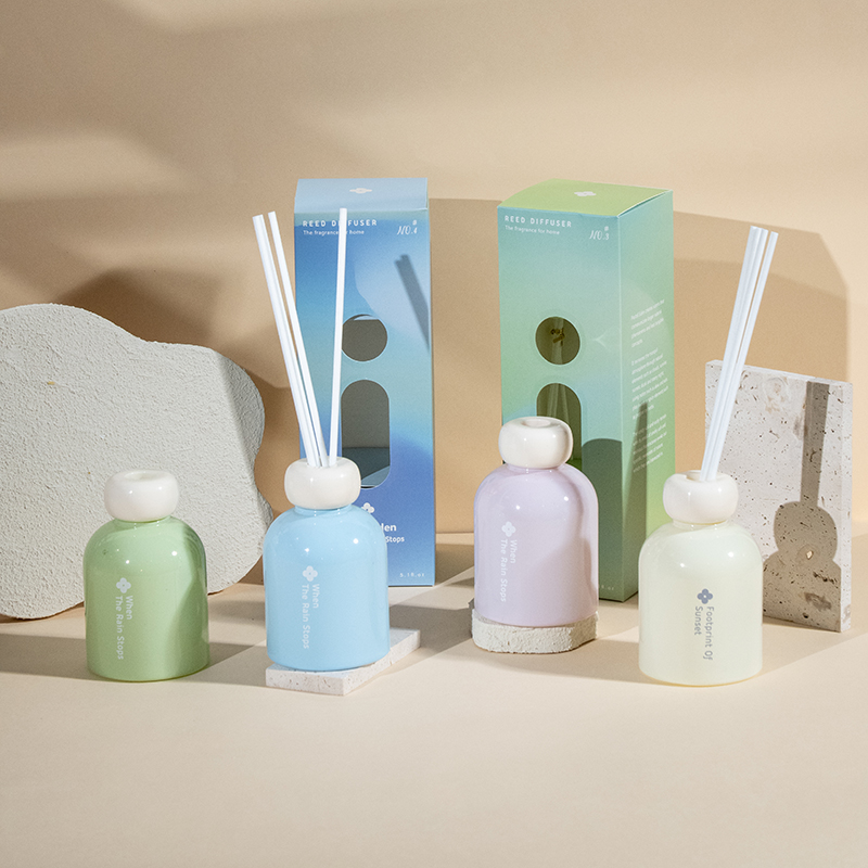 Pastel eden glas rund flaske reed diffuser-duftende diffuser til hjemme-reed diffuser producent