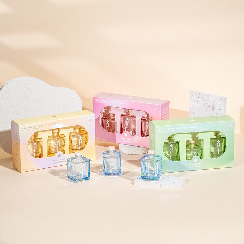 3 STK firkantet flaske reed diffuser sæt-3 STK aroma sæt