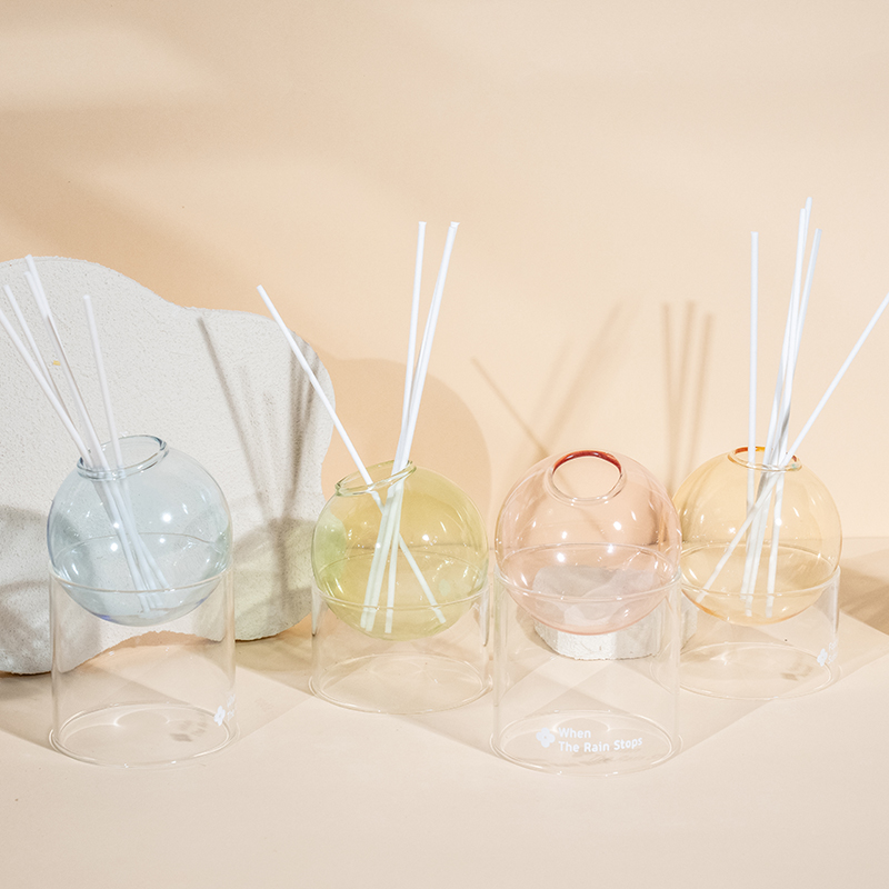 Klar glasbase, glaskugle-type reed diffuser-styling aromaterapi