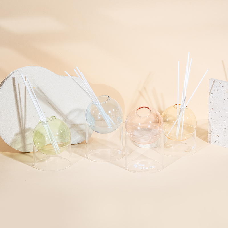 Klar glasbase, glaskugle-type reed diffuser-styling aromaterapi
