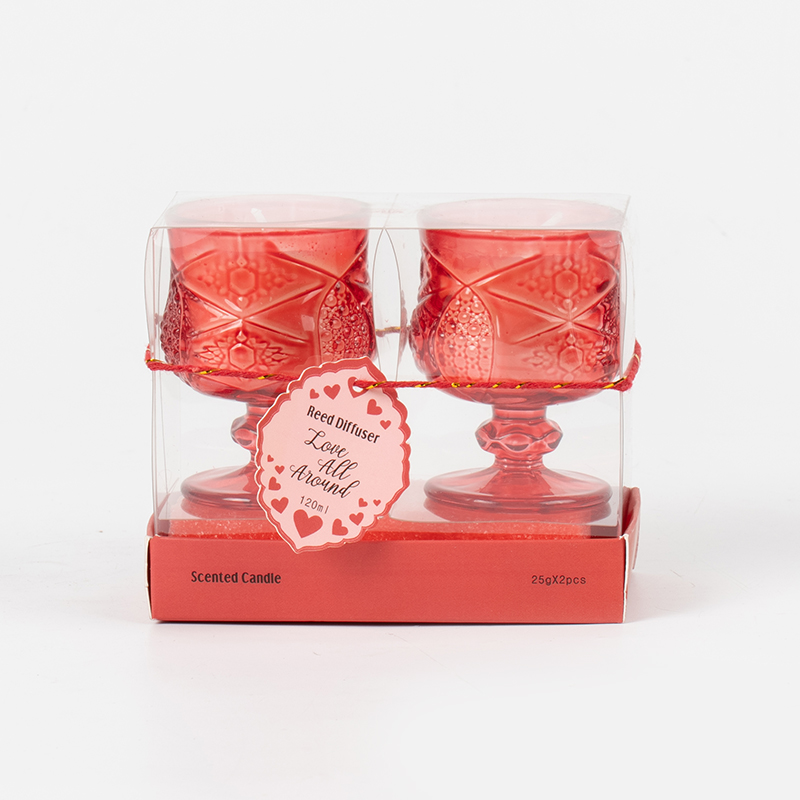 Valentine klassisk stilfuld kop duftlys 2 STK sæt-ogranic øko soja voks lys sæt producent