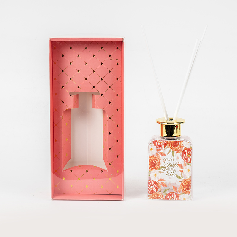 Valentine høj firkantet glasflaske reed diffuser-premium olie valentine kollektion
