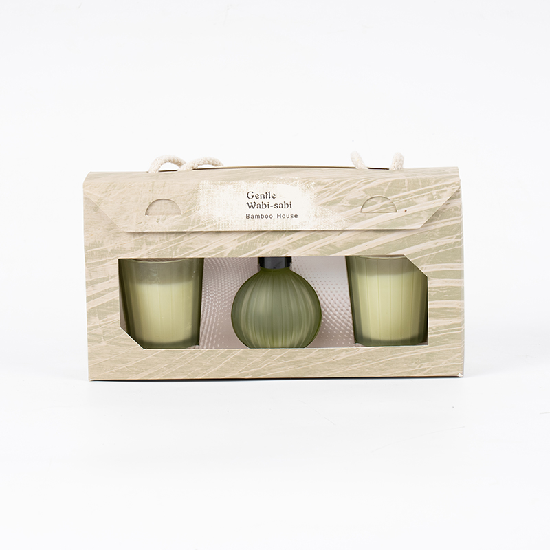 Lodret stribet små glas duftlys X2 Lodret stribet lille pære flygtig reed diffuser flaske