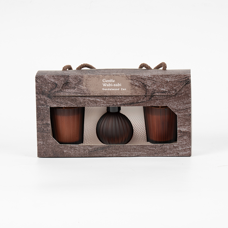 Lodret stribet små glas duftlys X2 Lodret stribet lille pære flygtig reed diffuser flaske