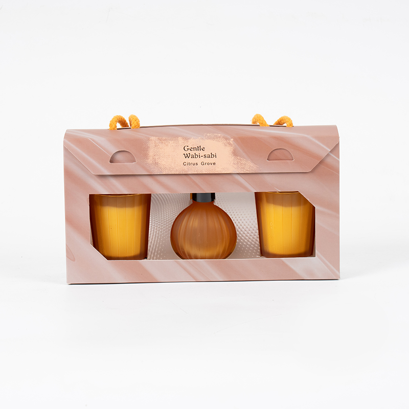 Lodret stribet små glas duftlys X2 Lodret stribet lille pære flygtig reed diffuser flaske