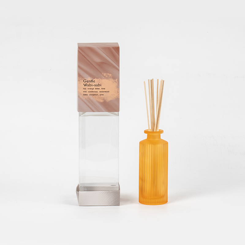 Høj lodret stribe rund glasflaske reed diffuser-aroma diffuser olie producent