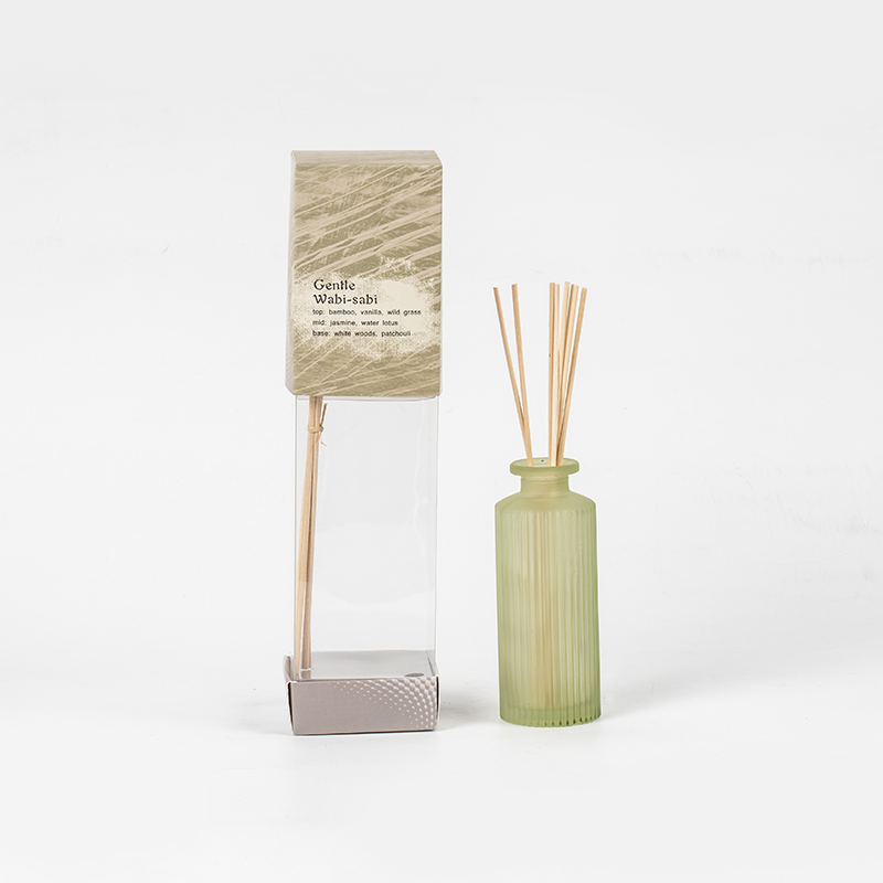 Høj lodret stribe rund glasflaske reed diffuser-aroma diffuser olie producent